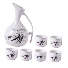 Antique Wine Dispenser Pattern Wine Glasses Set For Sake Home Restaurant Tea House Use Smooth Touch Low Water Absorption