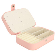 Caja de joyas de viaje DL cuero PU Rosa 16x11x5cm