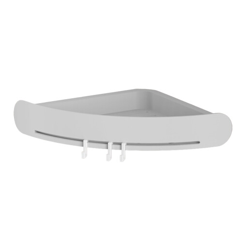 Wall Mounted Triangle Storage Shelf ABS Grey 332x239x50mm Bathroom Organizer 1
