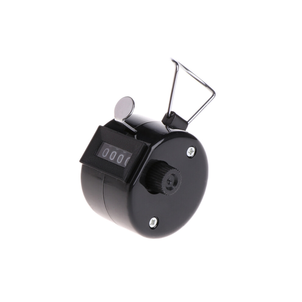 Portable Hand Tally Counter Mechanical Handheld Pitch-Black 7754000116423