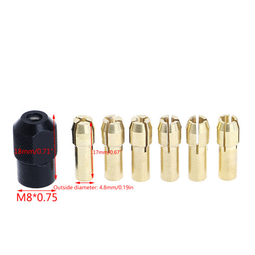 7Pcs Brass Collet 1.0/1.6/2.0/2.4/3.0/3.2 + Check-Gold Other 1