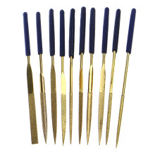 New 10Pcs for Titanium Diamond Coating Needle Flat-Blue 140mm