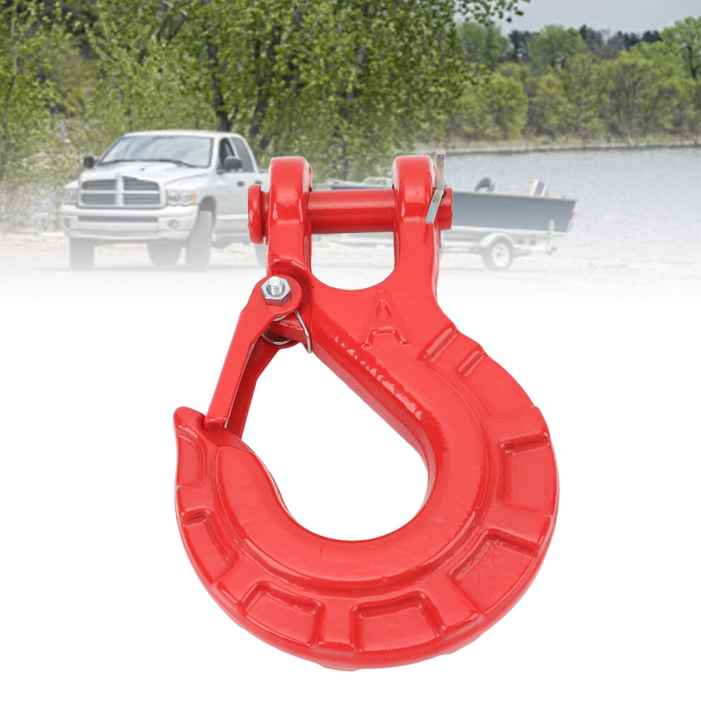 Alloy Steel Trailer Chain Hook 3/8In 15T Heavy Duty Secure Towing Hook Red 8781348150313