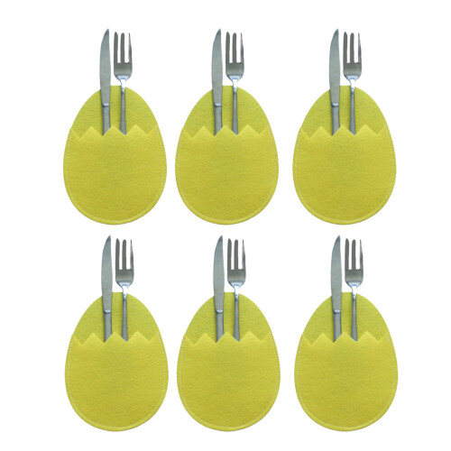 Pack of 6 Easter Eggs Utensils Holders Handmade Fabric Cutlery