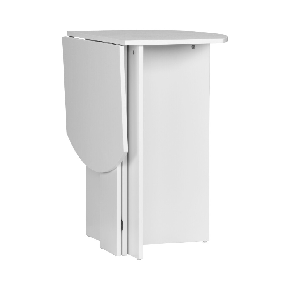 Drop Leaf Dining Table for Four People in White - Space-Saving Compact Kitchen Table with Sturdy Construction-image-OPC-PKDN2ZH-NEW