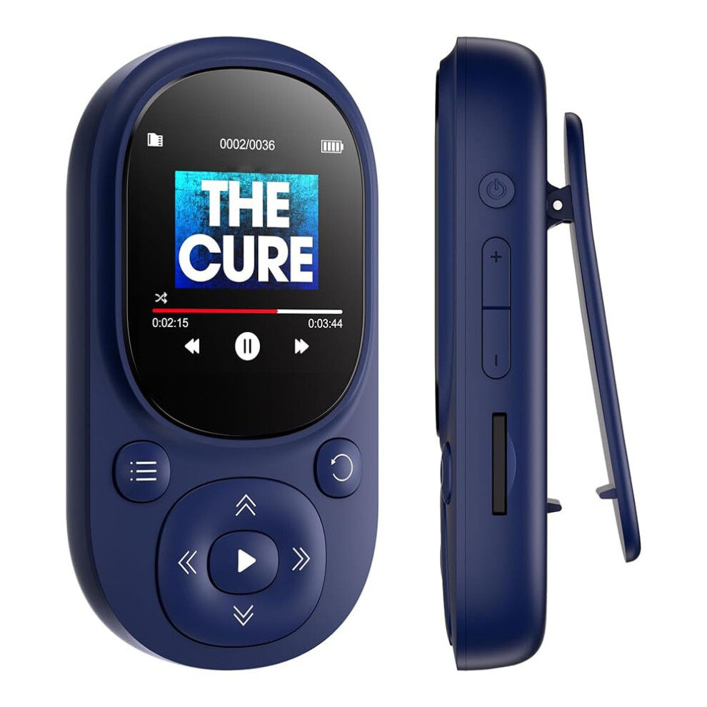 32Gb Clip Mp3 Player With Tooth, Fm Radio, Recording, Pedometer For Kids - Portable Mp3 Mp4 Music Player Blue 6038364244451