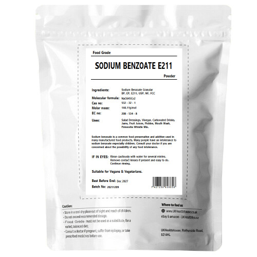 SODIUM BENZOATE POWDER E211 | Food Grade Preservative | Fermentation Stop | 100g 1