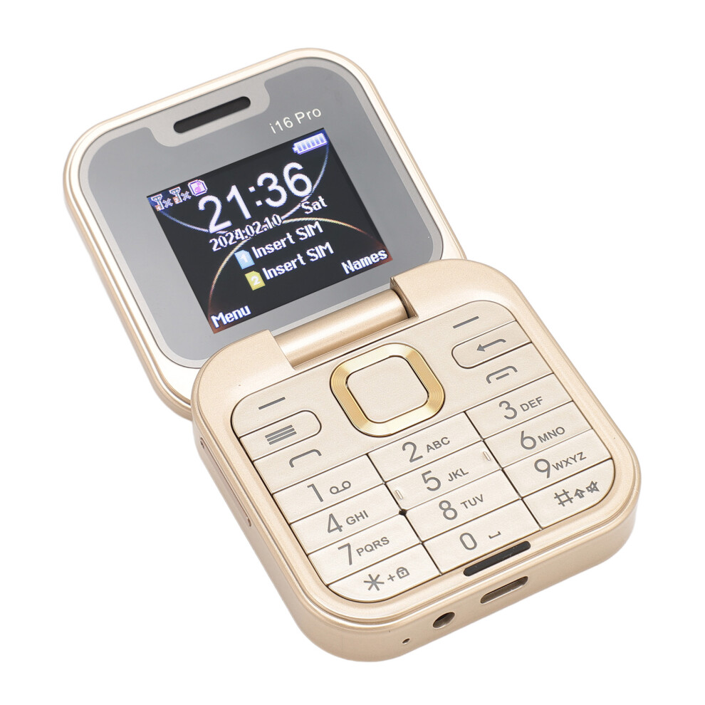I16pro Flip Phone Dual Sim 16Gb 2G - Great For Kids & Elders Gold 5051348166663