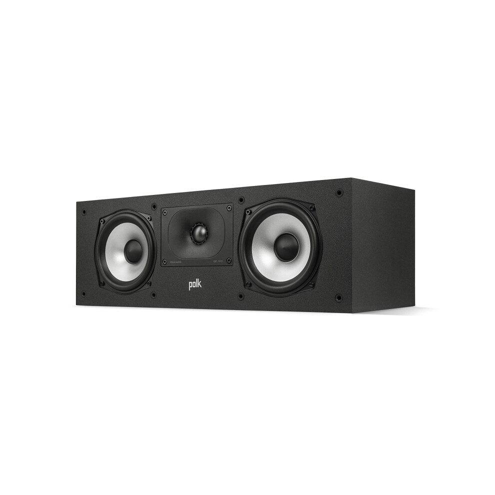 Polk Monitor Xt30 Compact Center Channel Speaker - Hi-Res Audio Certified Dolby Atmos & Dts:x Compatible 1"" Terylene Tweeter & Dual 5.25"