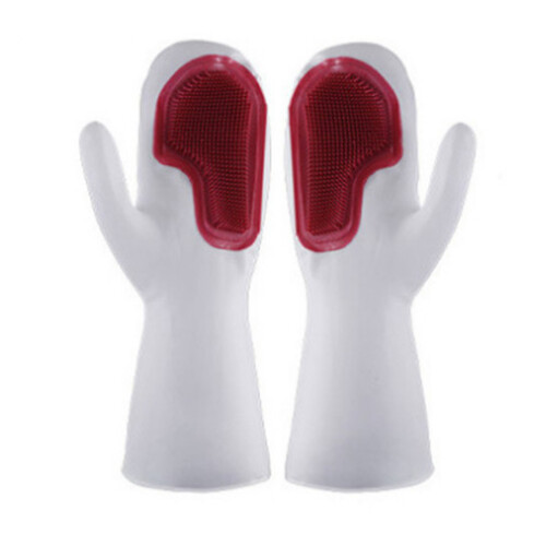 1 Paar rote Silikon-Spülhandschuhe 120 g 2