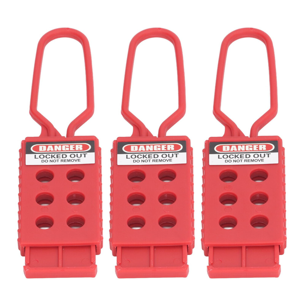 9Mm Hole Diameter Tagout Lockout Hasp, Heavy-Duty Pp Material For Valve Tube Lines, 3-Pack 9016109736345
