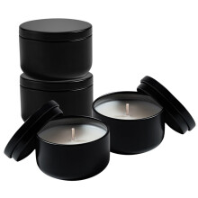 4pcs Essential Oil Candles Tin Jar Set for Aromatherapy, Yoga, Spa, Relaxation, Natural Soy Wax Fragrance