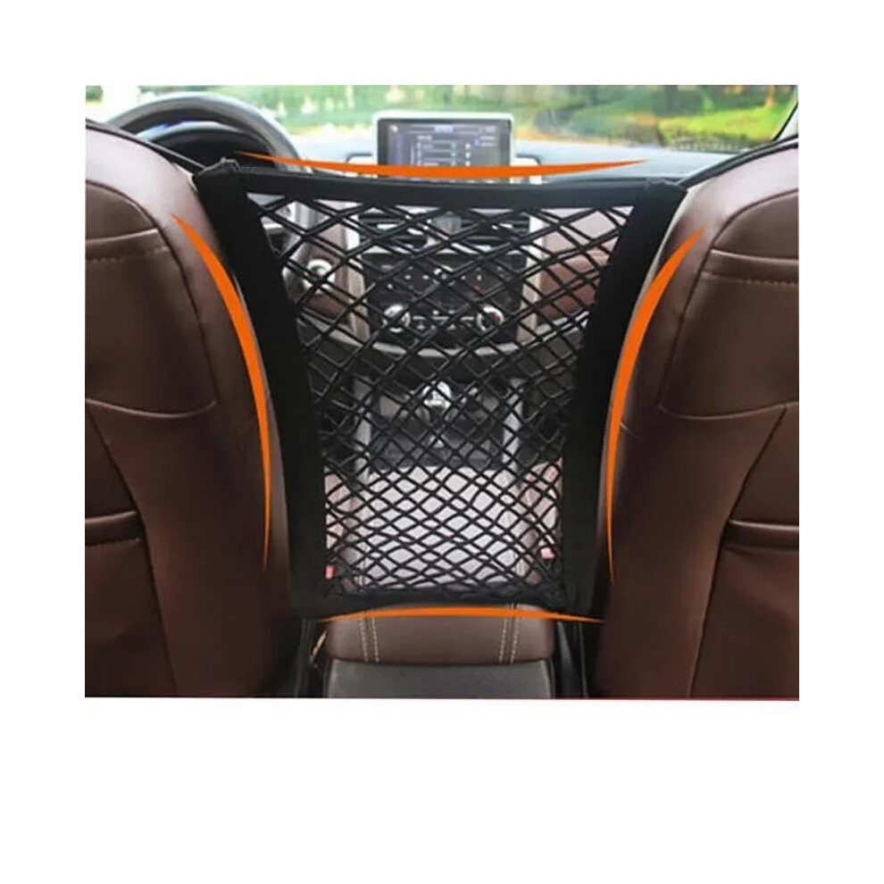 Storage Organizer Car Net - Elastic Mesh Trunk Seat Back Storage Bag Pocket Cage Grid For Car Boot Cargo - 2 Layers 4 Sides 6038364246790