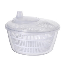 Salad Spinner with Lid 25 cm Diameter, 13 cm Height, 4 L Capacity, Dishwasher Safe PP, Green Transparent Premium Quality