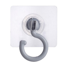 Rotating Adhesive Hook for Closet and Bathroom, Strong Plastic Coat Hook, Long Lasting Grey, Ideal for Dormitory Use