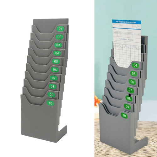 Time Card Rack Organized Attendance Timesheet Stand for Desktop 1