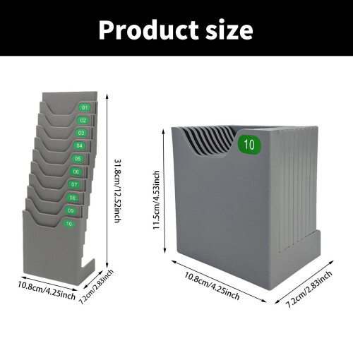 Time Card Rack Organized Attendance Timesheet Stand for Desktop 2