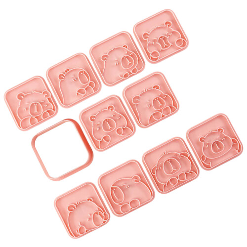 10pcs Stable Capybara Cookie Cutter Set Portable Biscuits Stamp