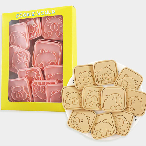 10pcs Stable Capybara Cookie Cutter Set Portable Biscuits Stamp 2