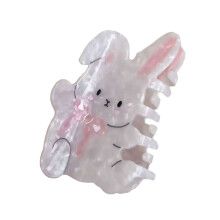 Rabbit Hair Claw Large Ponytail Holder Pink Barrettes Strong