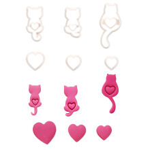 6 Pieces Small Cats Clay Cutter Set Accessory for Handmade