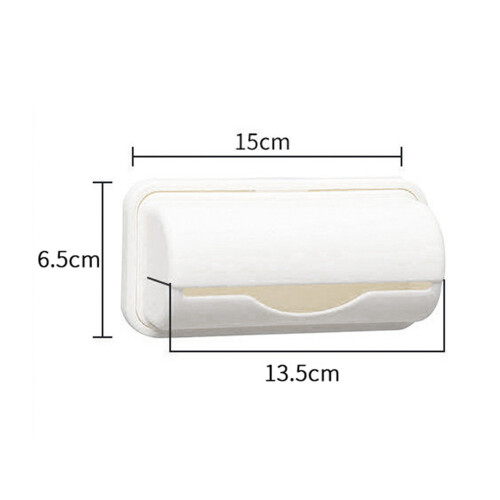 Weißer wandmontierter Müllbeutelspender 15x6,5cm 1