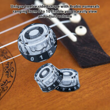 Dodekagonale Gitarren-Potentiometerknöpfe, 12-seitig, 6-mm-Welle, Schwarz (4 Stück)