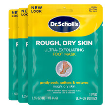 Dr. Scholl's Rough Dry Skin Ultra Exfoliating Foot Peeling Mask 3 paria kosteuttavia sukkia Kuorii ja pehmentää hellävaraisesti urealla ja kuivan