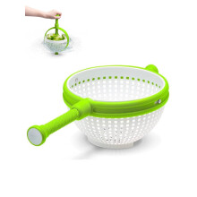 Salad Spinner 3 Quart Large Capacity, Foldable Non-Slip Design, Multi-Use for Washing Vegetables, Fruits, Pasta