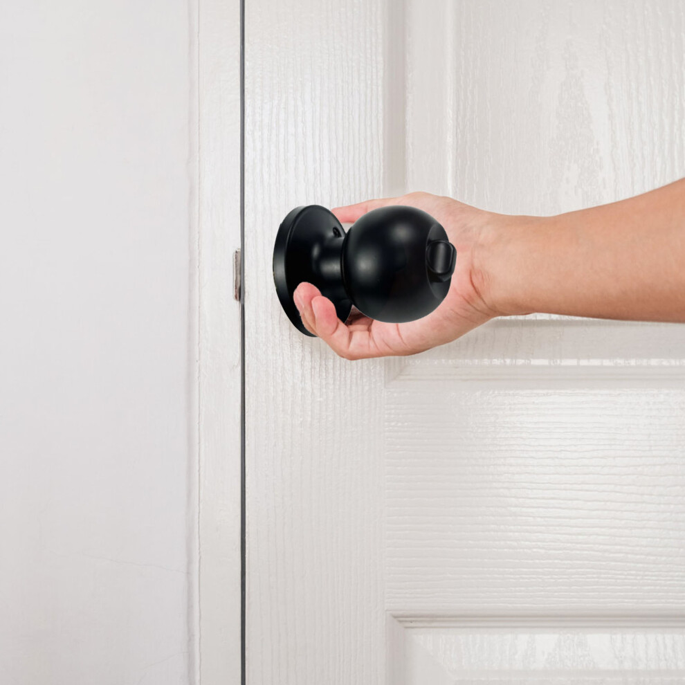 Bathroom Door Lock Round Handle Fits 30Â50Mm Thick Doors 3 Keys Included 8041348250902