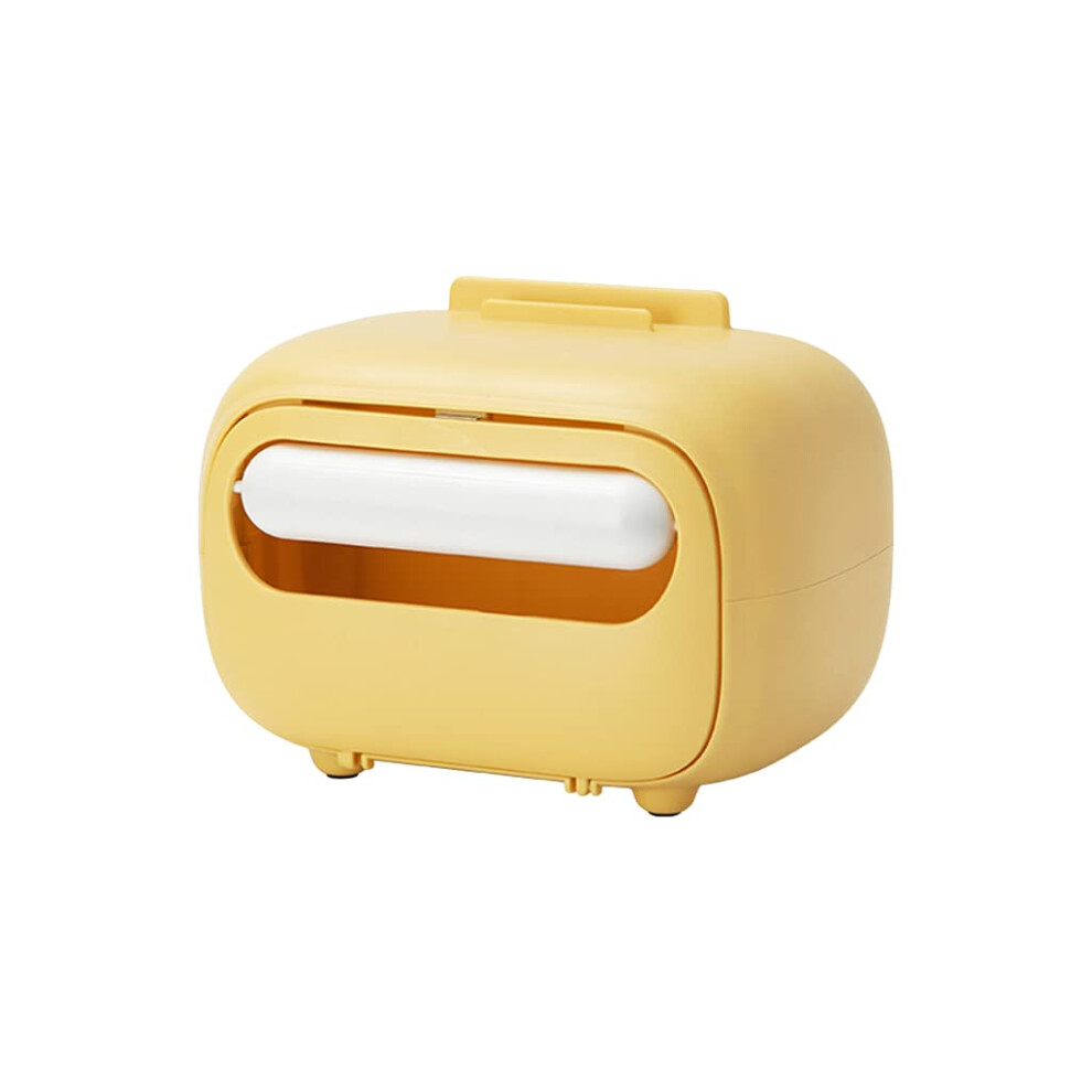 Suction Desktop Tissue Box Napkin Dispenser Container With Phone Holder, Compact Design, Durable Material Yellow 9016109738721
