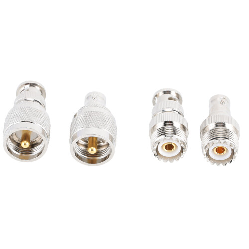 4 Pcs UHF to BNC Nickel Plated Copper Connector 1