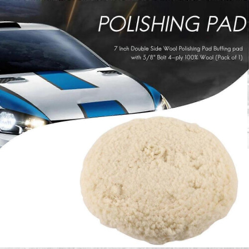 7 Inch Double Sided Wool Polishing Pad Buffing Pad with 5/8 Inch Bolt Wool (Pack 1