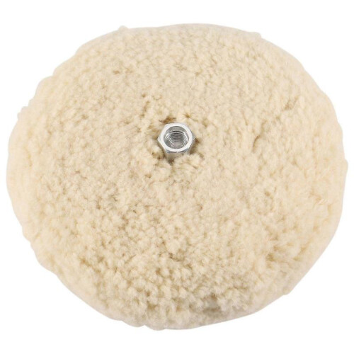 7 Inch Double Sided Wool Polishing Pad Buffing Pad with 5/8 Inch Bolt Wool (Pack