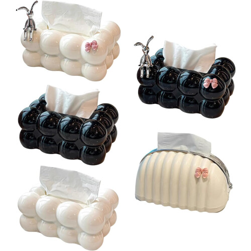 Whimsical Rabbits Tissue Box for Kids Rooms, Sturdy Construction, Easy Refill Process, Decorative Office Accessory 2
