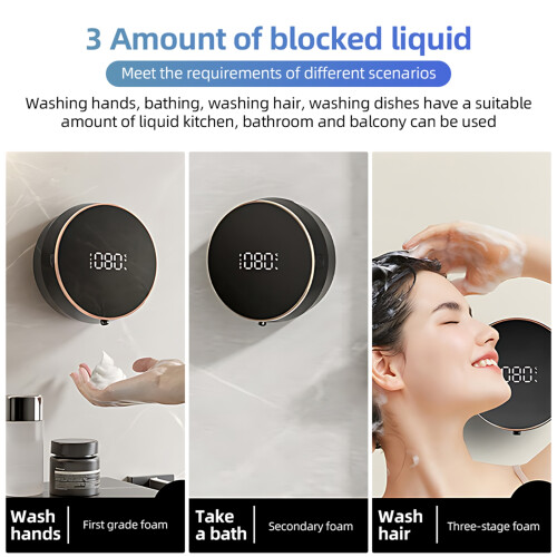 Wall Mount Automatic Foam Soap Dispenser 260ml Touchless & LCD
