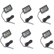 Refrigerator Thermometer Digital LCD with 2M External Probe for Fridge Freezer and Aquarium - 6 Pack