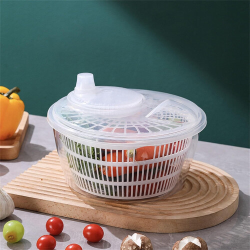 Salad Spinner 22.8x12cm Multi-Use Vegetable Dryer for Kitchen White Plastic Lettuce Spinner Drain Tool 2
