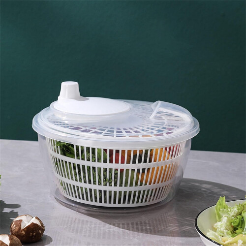 Salad Spinner 22.8x12cm Multi-Use Vegetable Dryer for Kitchen White Plastic Lettuce Spinner Drain Tool 1