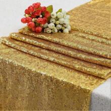 Gold Sequin Table Runners,Gold Glitz Table Linens for Baby Shower Party Wedding