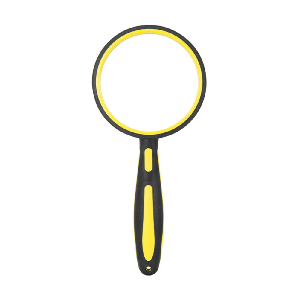 Nonslip Rubber Handle Handheld Magnifier 5-10X 85mm Yellow Lens for Enhanced Clarity and Precision