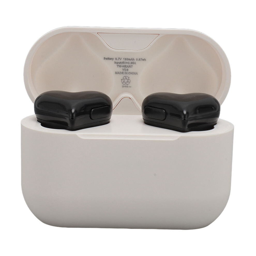 Wireless Heart Earbuds Bluetooth 5.3 Sweatproof With Charge Case Black 7901348288507