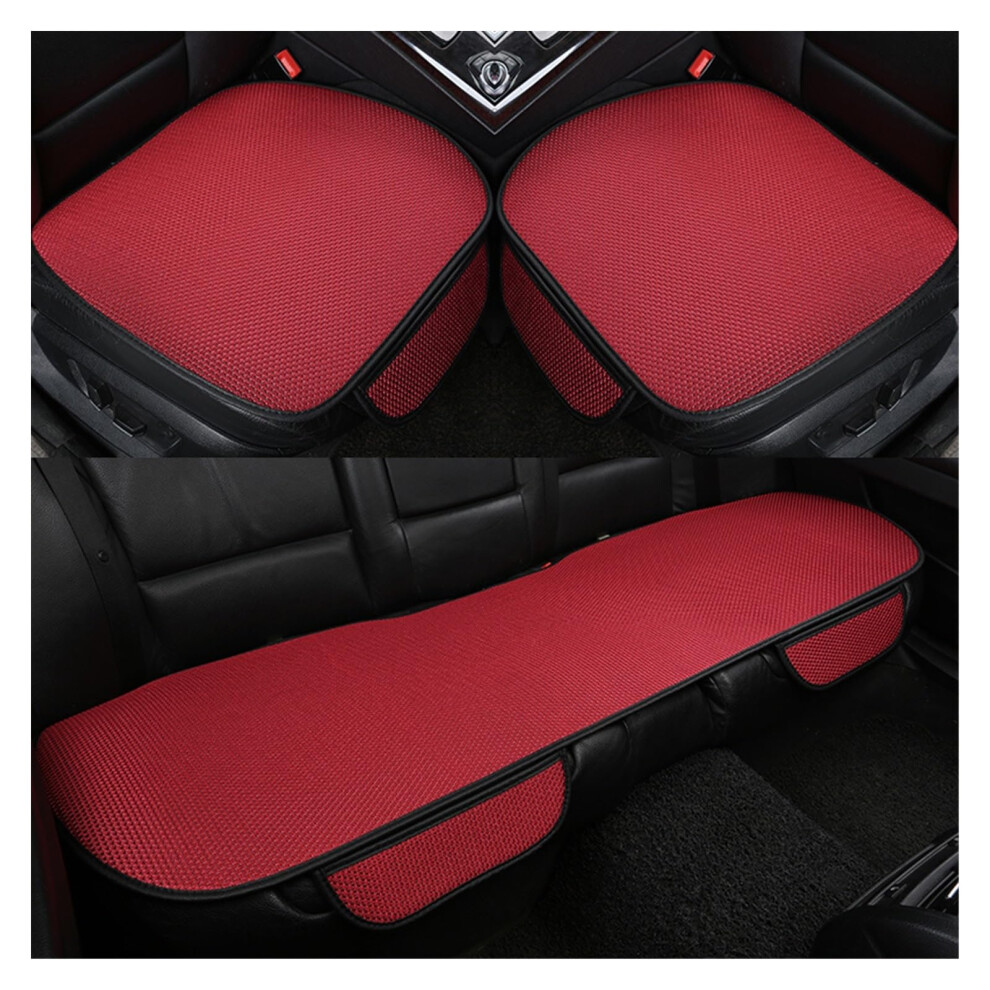 Front Seat Covers Breathable Ice Silk Car Seat Cushion Protector Pad For Most Cars, Four Seasons Fit, B Red 6038364250292