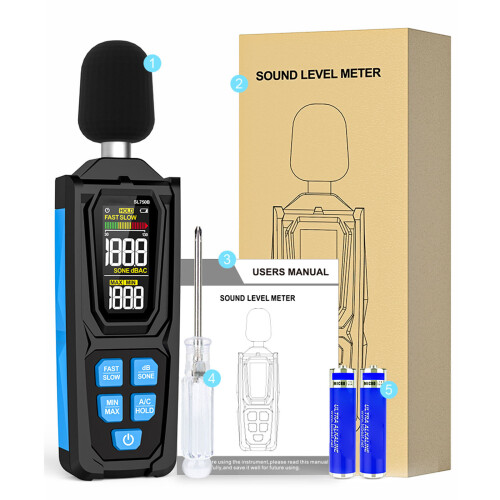 Digital Sound Level Meter 30-130dB SPL Tester LCD Screen Decibel 1