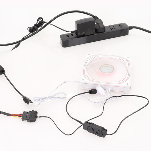 Flexible SATAs 3Pin/4Pin RGBs Fan Connection Cable with 1