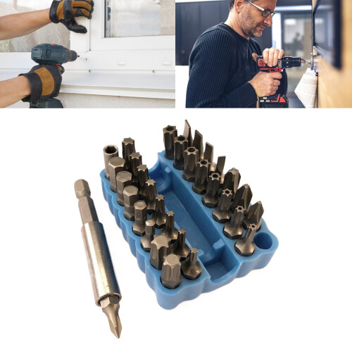 Steel Security Bits with Magnetic Bit Holder for Home and 1