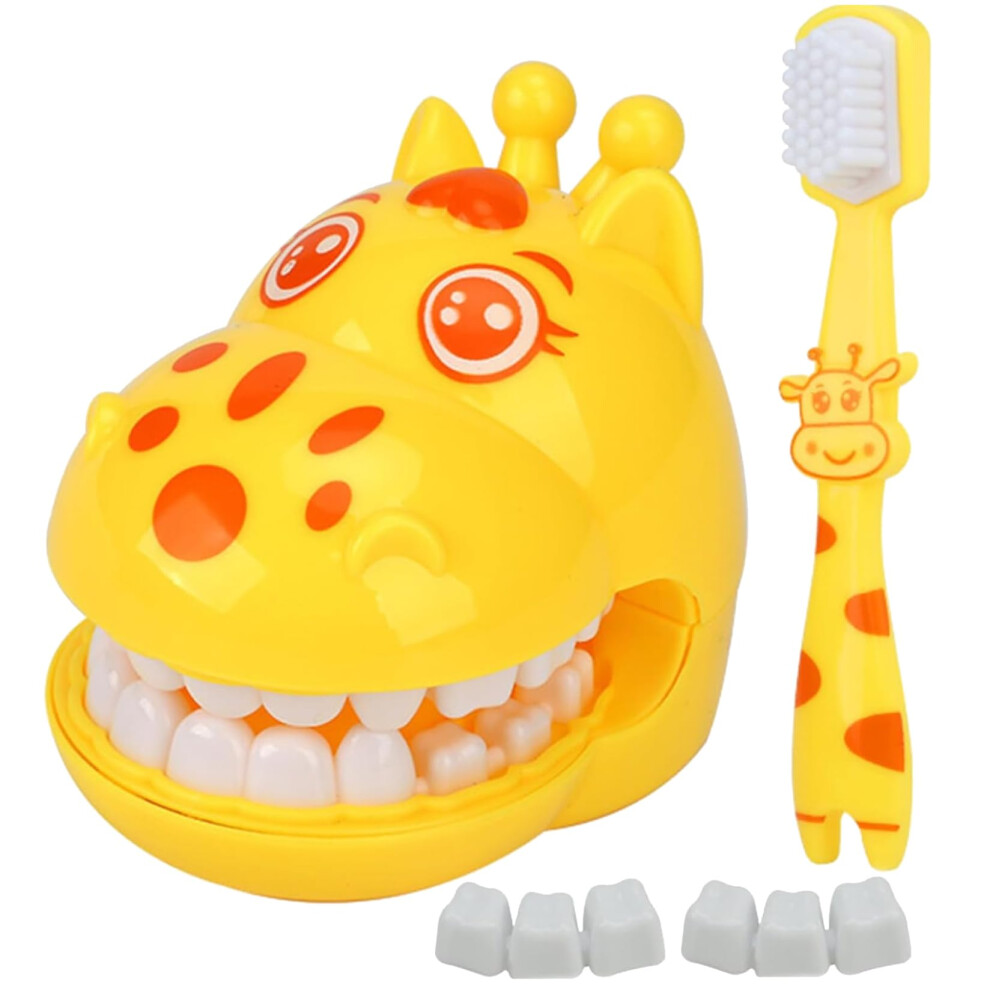 Teeth Model for Teaching Kids, Cartoon Giraffe Dental Toy Set with Toothbrush, Educational Hygiene Playset for Children