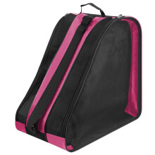 Ice Skate Bag - Lightweight Three Layer Storage Organizer with Adjustable Shoulder Strap, Ventilated Pockets, Compact Pink