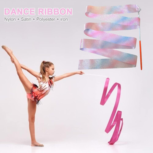 2m/4m Kids Dancing Gymnastics Silk Band Wands 2