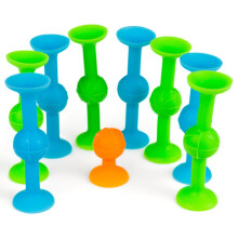 Suction Dart Game 9 Piece Set with Silicone Darts and Suction Cup for Indoor Outdoor Play - Durable Toy for All Ages